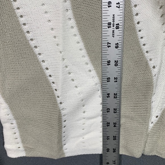 New Evaless Womens Striped V Neck Knit Sweater Long Sleeve Casual Fall Winter M - Picture 4 of 7